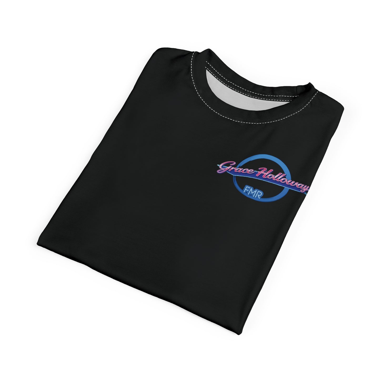 Unisex Grace Holloway Team Funmusik Radio T-Shirt aus Polyester, komfortables Shirt mit Druck, bequemes Kleidungsstück von Printify