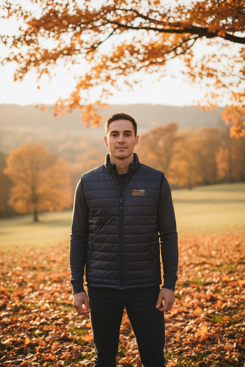 Premium Steppweste Detail - Packbare Herren Weste mit Hyper-Loft-Isolierung