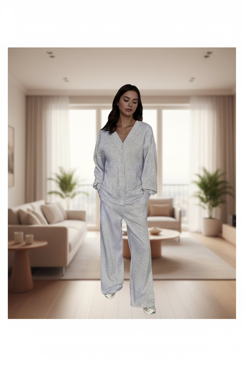 Premium Button-Down Hoodie-Set Damen 2-teilig – Casual Kapuzenpullover & Hose Trainingsanzug - Sportswear Iron Monkey 23