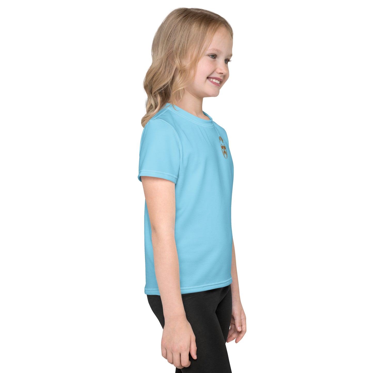 Kinder T-Shirt Jersey von Sportswear Iron Monkey 23 mit All-over-Druck, Rundhalsausschnitt und 2-Wege-Stretch, weißes Design.