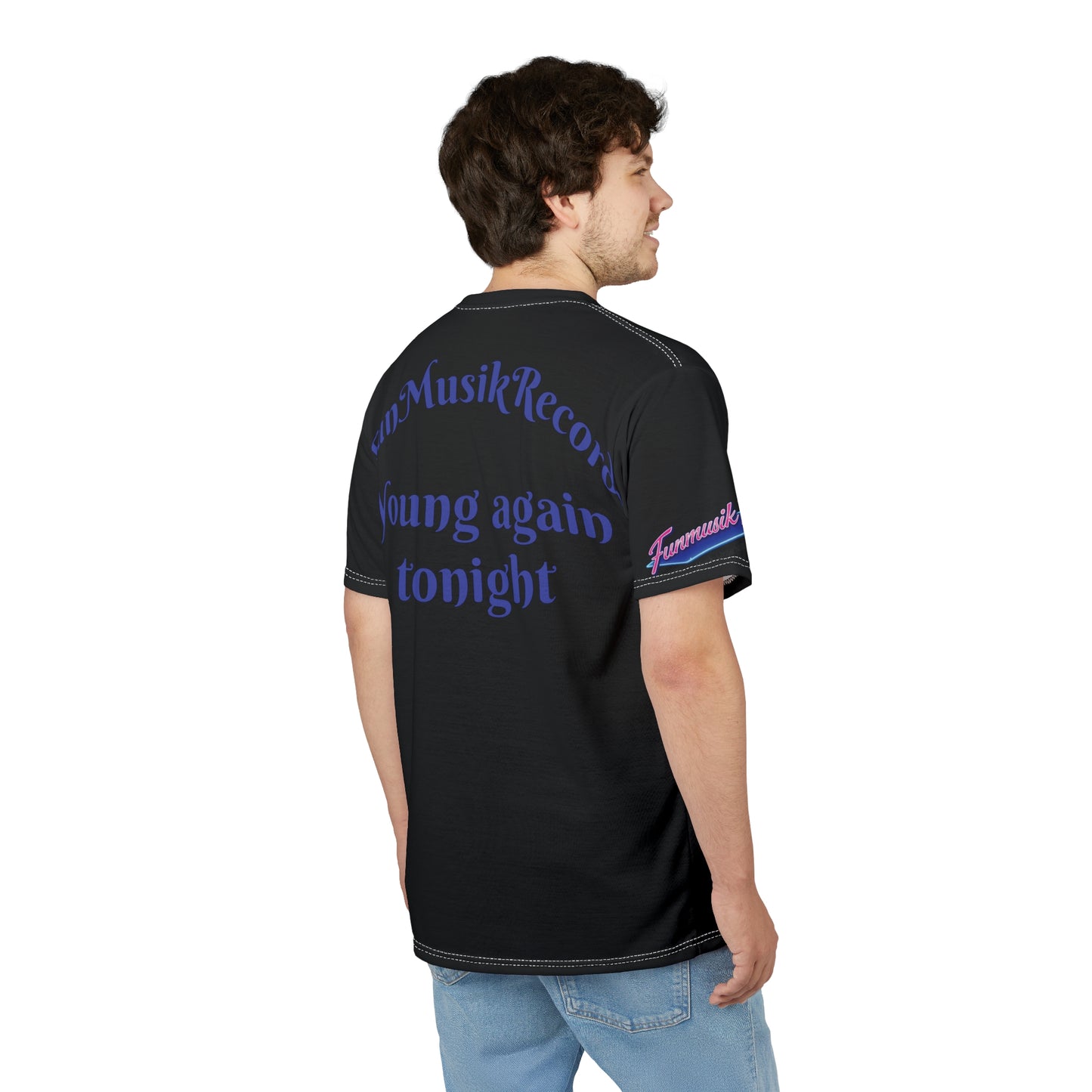 Unisex T-Shirt von Printify mit Grace Holloway Team Funmusik Radio Design, Polyester, bequemes Schnittmuster, modischer Streetstyle
