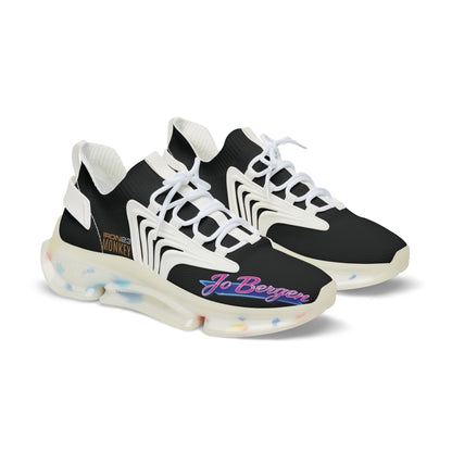 Herren Mesh-Sneaker von Jo Bergen Team mit Memory Foam, schwarze und weiße Laufschuhe, atmungsaktives Design, Sportschuh.