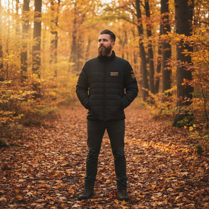 Arctic Pro Premium Pufferjacke Herren Schwarz - Hochwertige Winterjacke Vorderansicht