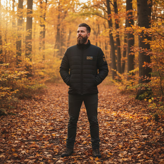 Arctic Pro Premium Pufferjacke Herren Schwarz - Hochwertige Winterjacke Vorderansicht