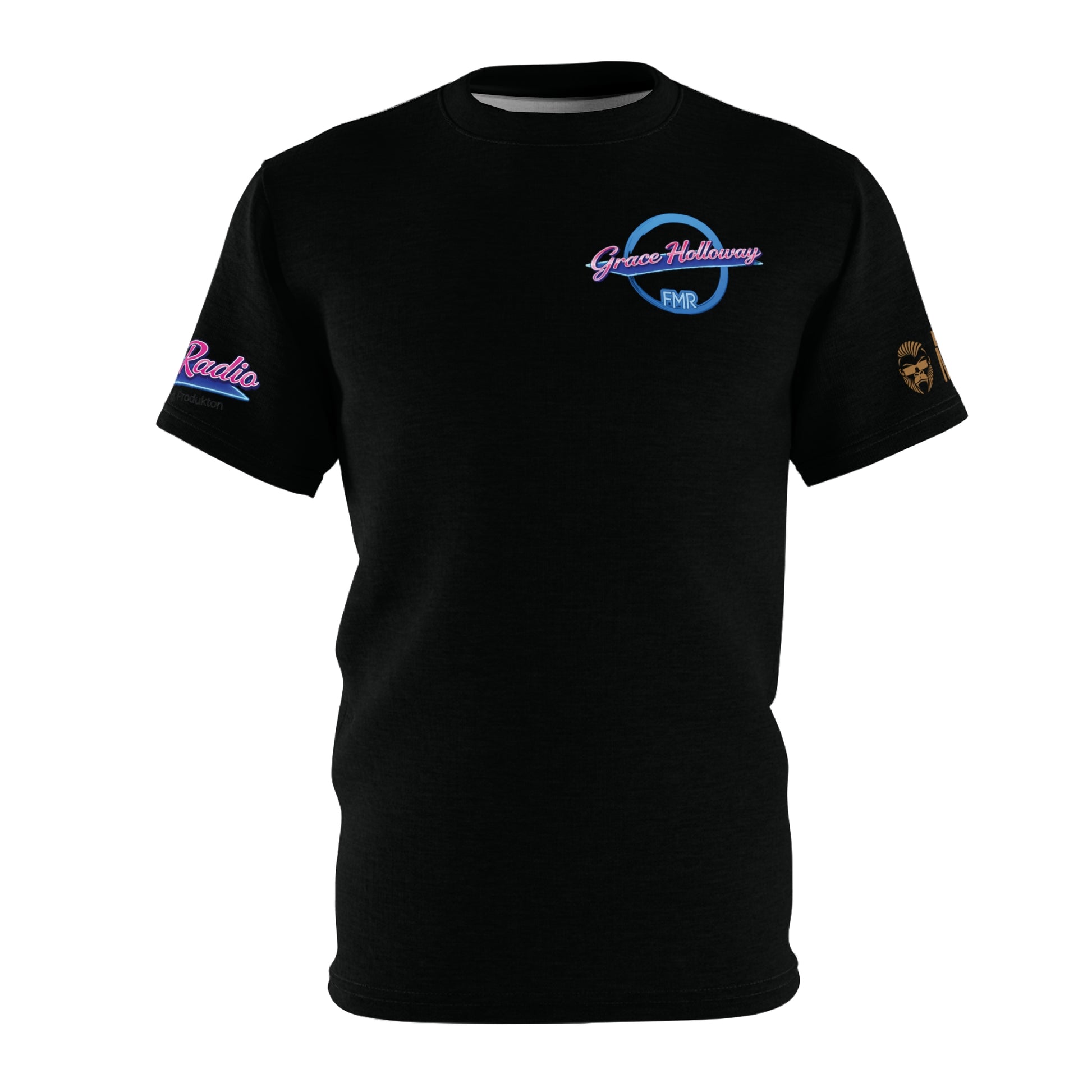 Unisex T-Shirt von Printify mit Grace Holloway Team Funmusik Radio Design, Polyester, bequemer Schnitt, casual Style