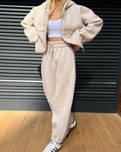 Premium Striped Hoodie-Set Damen 2-teilig – Fashion Sporty Casual Kapuzenpullover & Hose - Sportswear Iron Monkey 23