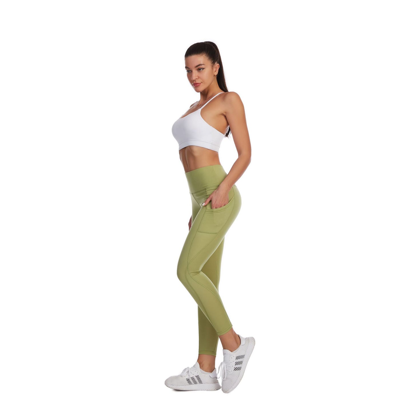Premium High-Waist Yoga-Hose Damen – Fitness Leggings mit Taschen & Shaping-Effekt - Sportswear Iron Monkey 23