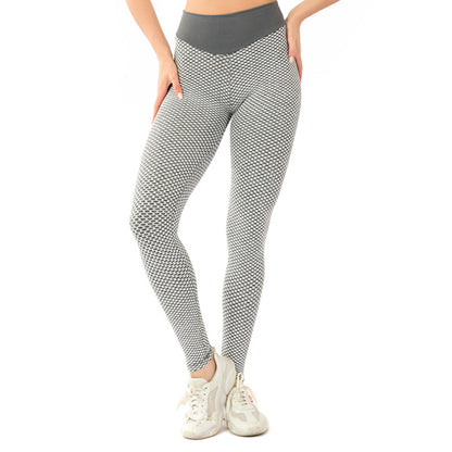 Premium Honey Peach Yoga-Hose Damen – High-Waist Leggings mit Honeycomb-Struktur - Sportswear Iron Monkey 23