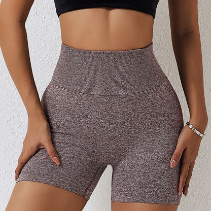 Damen Yoga-Shorts von eprolo, Premium Honigpflaumen-Design, nahtloser High-Waist Hip-Lift für Fitness und Sport.