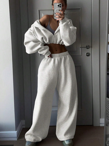 Premium Casual Hoodie-Set Damen 2-teilig – Fashion Sporty Langarm Trainingsanzug Herbst Winter - Sportswear Iron Monkey 23