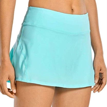 Damen 2-in-1 Skort von eprolo, sportliche Shorts und Rock Kombination für Tennis, Golf und Running, auf dem Bild zu sehen