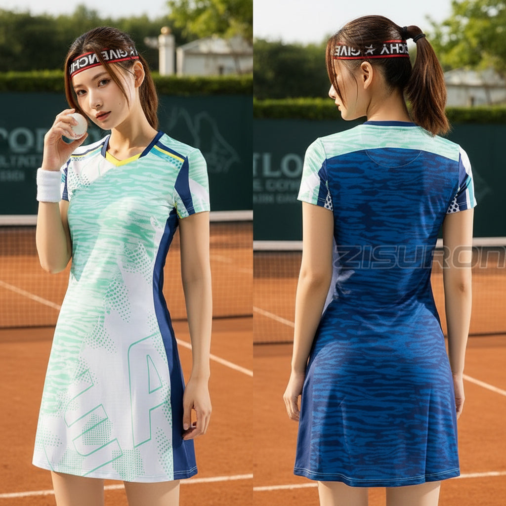 Damen Sport-Kleid von eprolo mit Innenshorts, geeignet für Badminton und Tennis, aus atmungsaktivem Material.