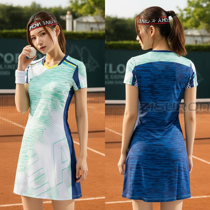 Damen Sport-Kleid von eprolo mit Innenshorts, geeignet für Badminton und Tennis, aus atmungsaktivem Material.