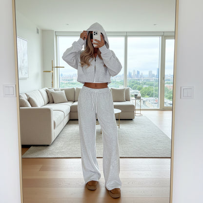 Eprolo Damen Casual Hoodie-Set mit Reißverschluss, Kapuzenpullover und Hose, bequemes zweites Set für Freizeit und Sport.