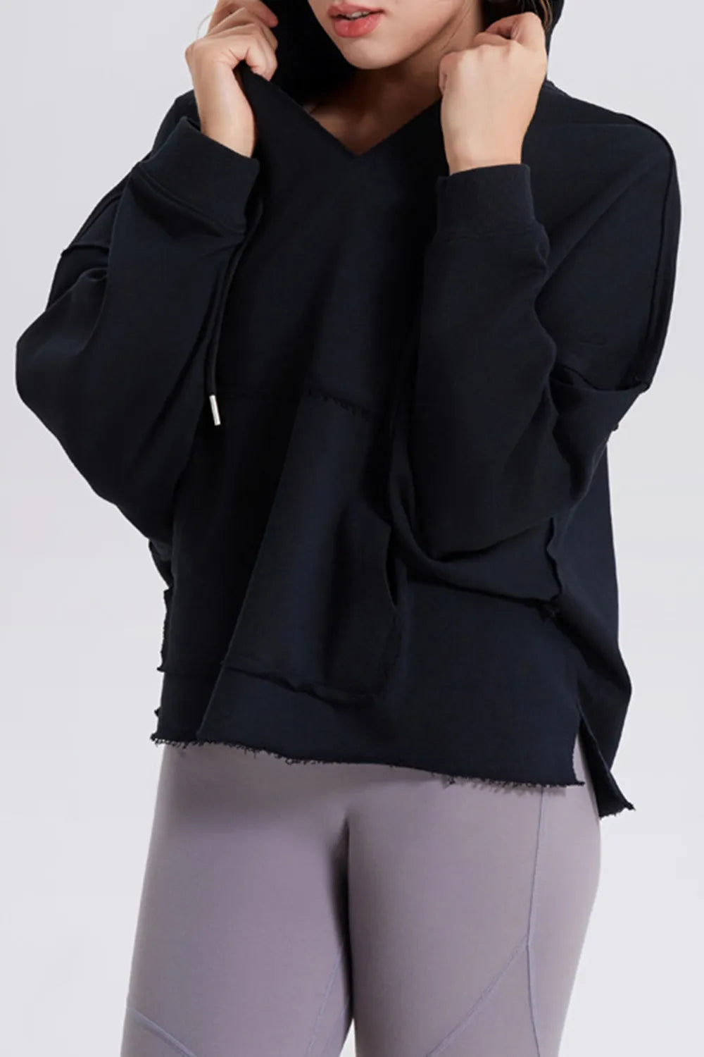 Damen Hoodie von eprolo, langarm mit Kapuzen, Kordelzug und ausgefranstem Saum, bequemes und stylisches Sweatshirt