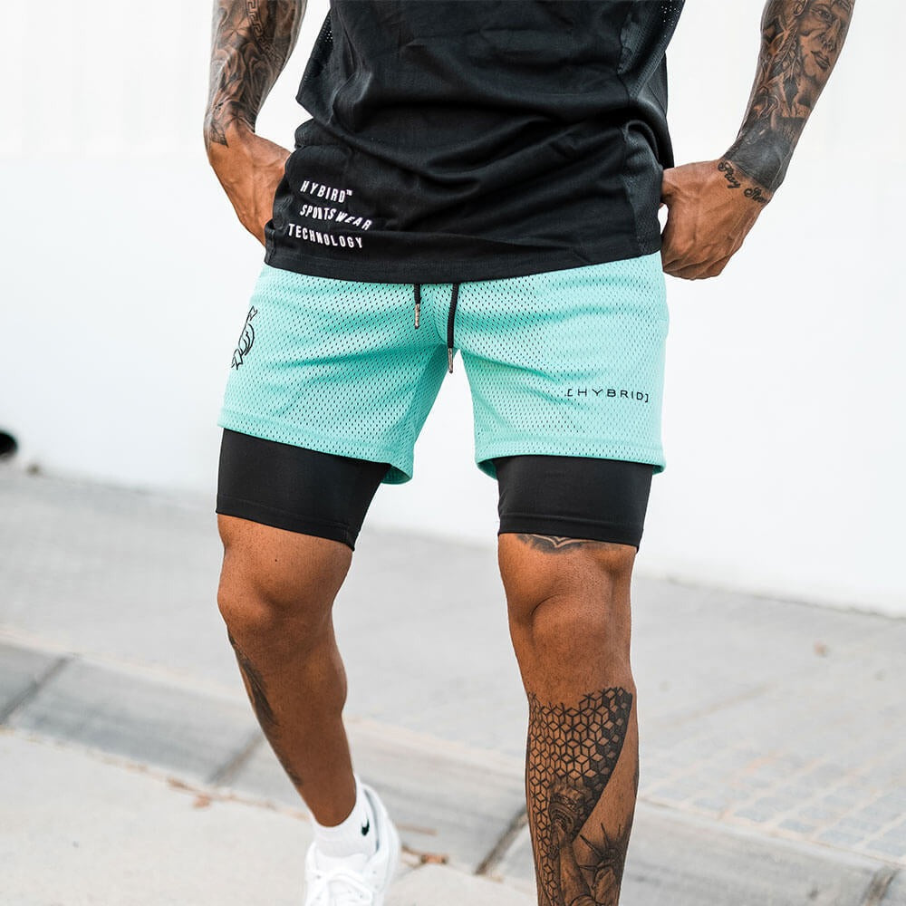 Doppellagige Herren-Sporthose von eprolo für Basketball, Laufen und Fitness, 2-in-1 Design, flexible und atmungsaktiv