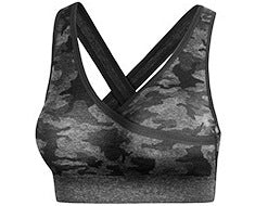Damen 3-teiliges Camouflage Sport-Set von eprolo mit BH, Leggings und Langarm-Top, ideal für sportliche Aktivitäten.