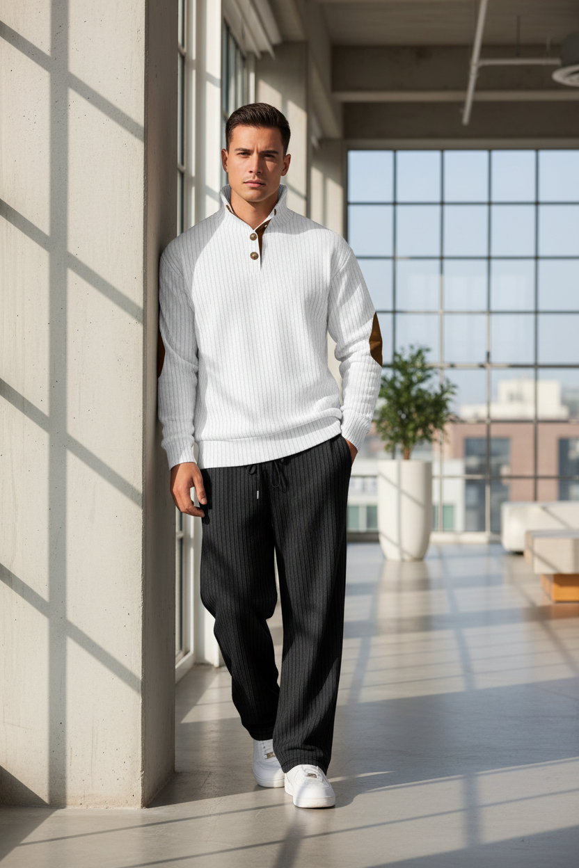 Premium Stand Collar Anzug Herren 2-teilig – Herbst Suit Hose & Jacke Casual Elegant - Sportswear Iron Monkey 23