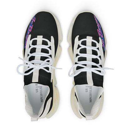 Jo Bergen Team Herren Mesh-Sneaker mit Memory Foam, schwarze und weiße Laufschuhe, atmungsaktive Sportschuhe von Printify