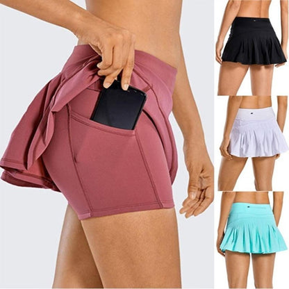 Damen 2-in-1 Skort von eprolo, sportliche Tennis-, Golf- und Laufhose mit integrierter Shorts, atmungsaktives Material