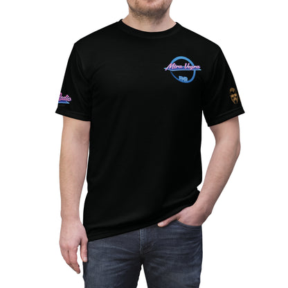 Unisex T-Shirt von Printify mit Mira Veyra Team Funmusik Radio Design, aus Polyester, bequemes Shirt für Freizeit und Alltag