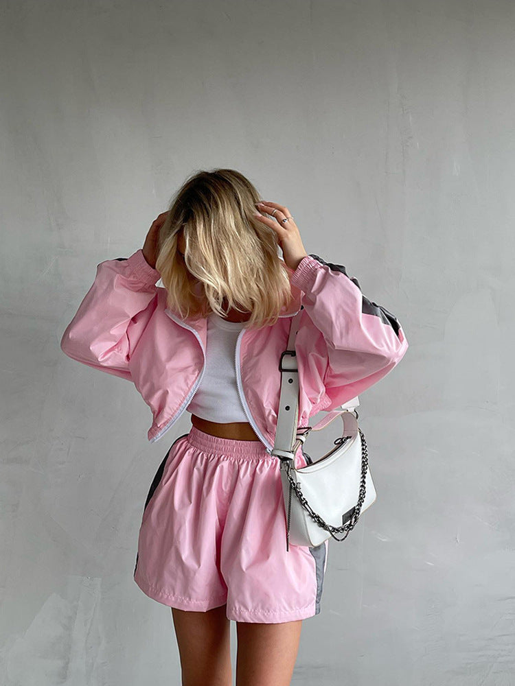 Premium Zipper Hoodie Set Damen 2-teilig – Langarm Kapuzenpullover & Shorts Casual Activewear - Sportswear Iron Monkey 23