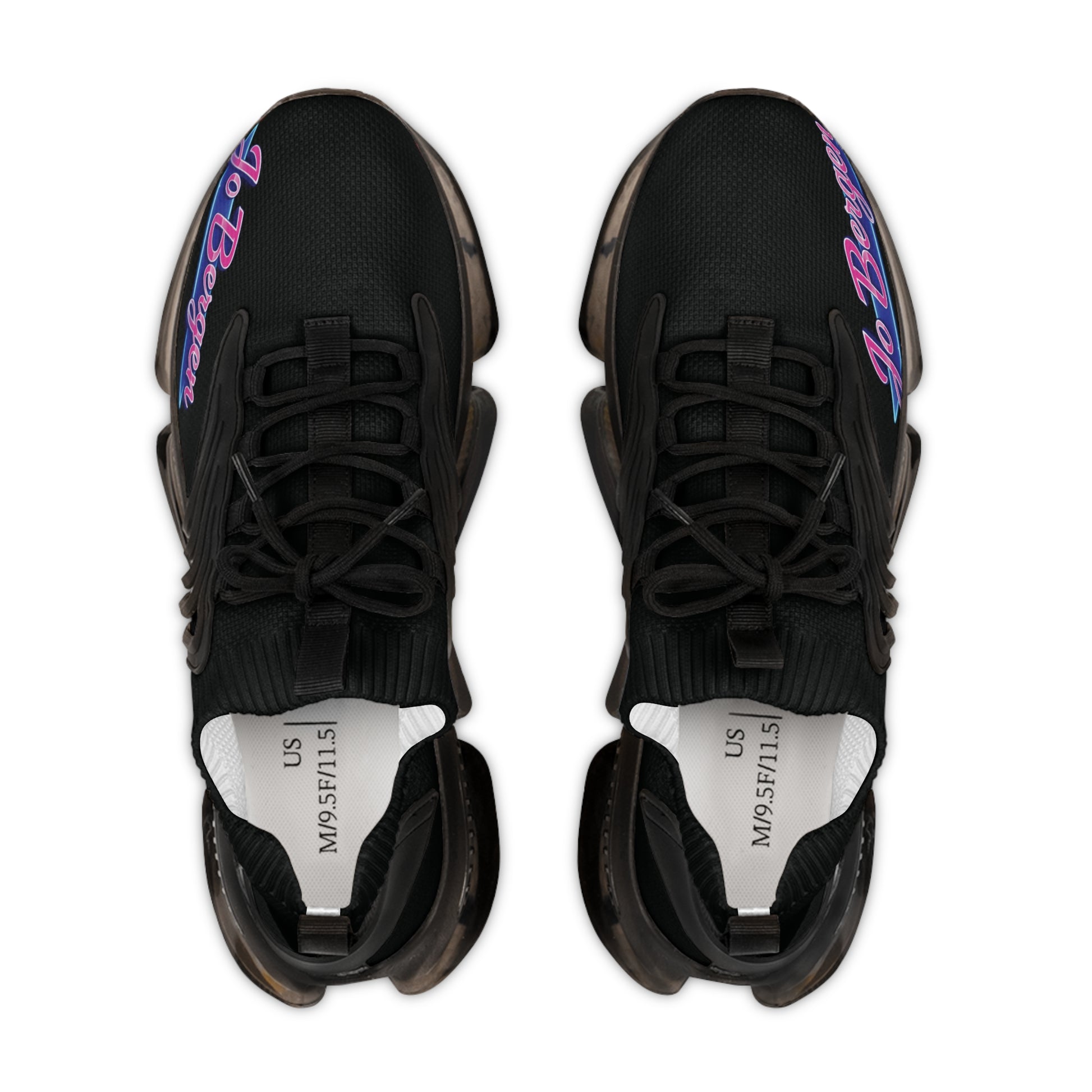 Herren Mesh-Sneaker von Jo Bergen Team mit Memory Foam, Laufschuhe in Schwarz und Weiß, bequeme Sportschuhe von Printify