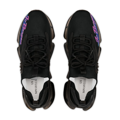 Herren Mesh-Sneaker von Jo Bergen Team mit Memory Foam, Laufschuhe in Schwarz und Weiß, bequeme Sportschuhe von Printify