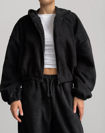 Eprolo Damen Hoodie-Cardigan-Set mit elastischer Hose, langärmlig, in einfarbiger Strickoptik, bequemes 2-teiliges Outfit