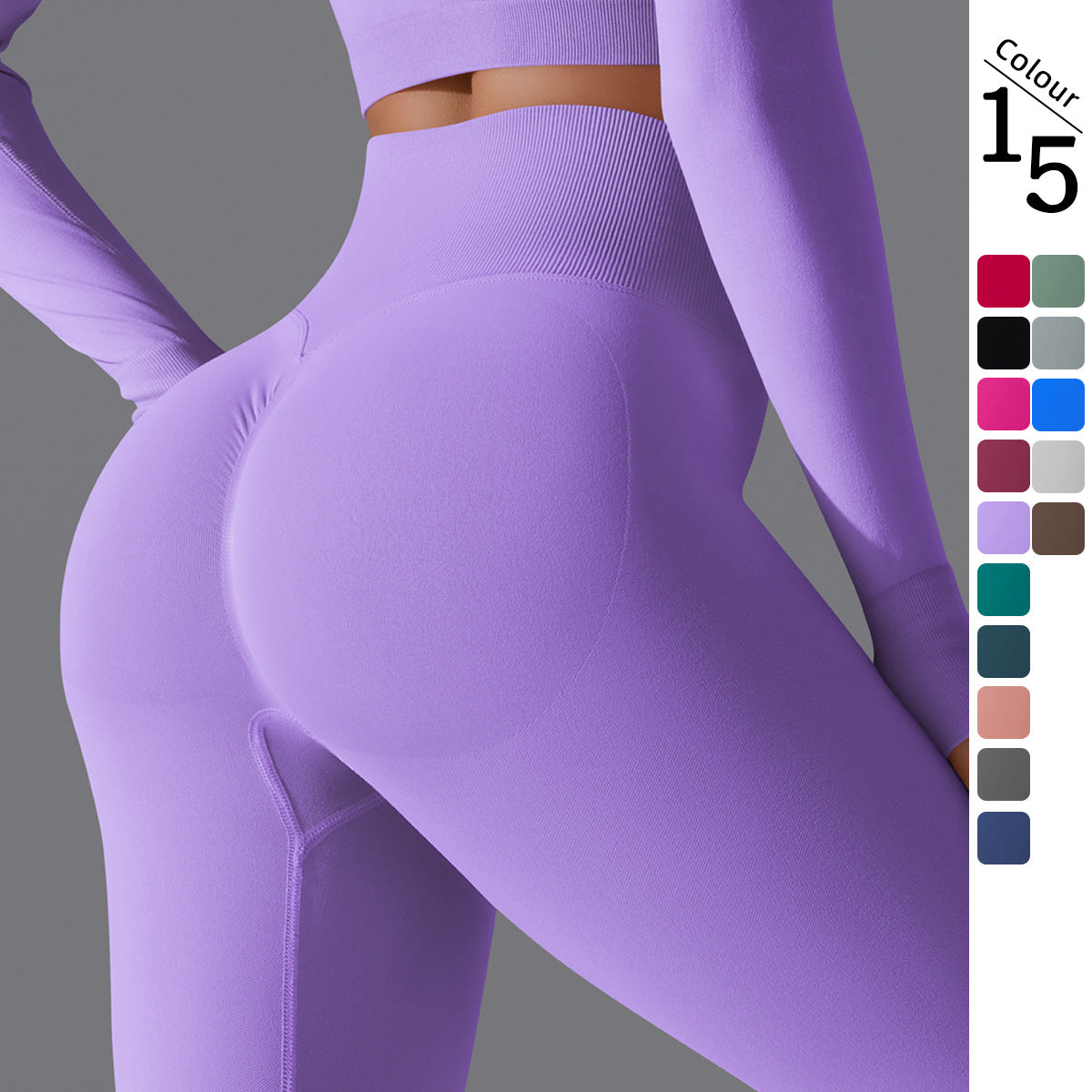 Damen High-Waist Leggings von eprolo, nahtlos, butt-liftend, in 15 Farben, ideal für Yoga und Fitness, blickdicht und bequem.