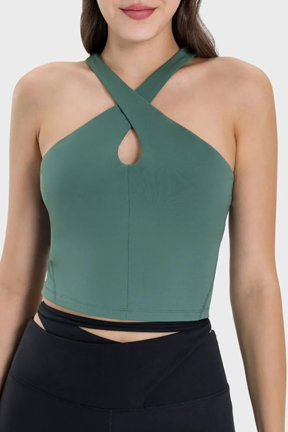 Damen Fitness-Top eprolo Premium Crisscross Active Cami mit griechischem Ausschnitt und Kreuzdesign, sportliches Top für Yoga und Training