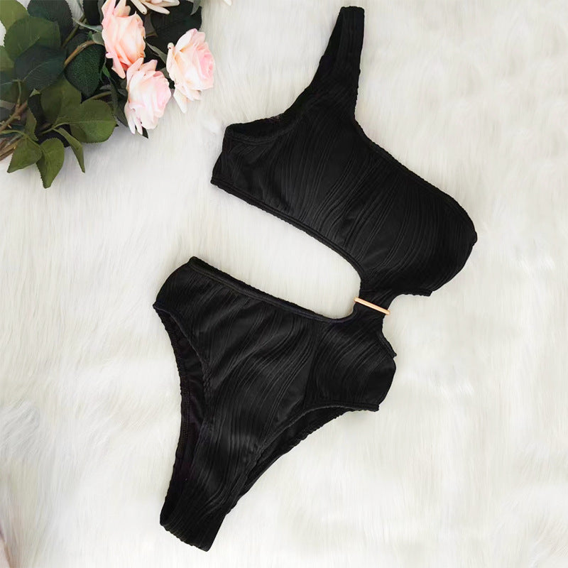 Premium One-Shoulder Badeanzug Damen – Sexy Solid Color Einteiler Swimsuit - Sportswear Iron Monkey 23