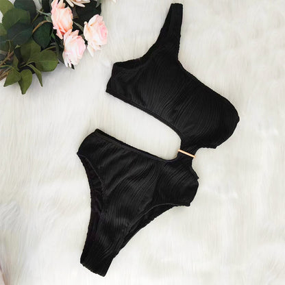 Premium One-Shoulder Badeanzug Damen – Sexy Solid Color Einteiler Swimsuit - Sportswear Iron Monkey 23