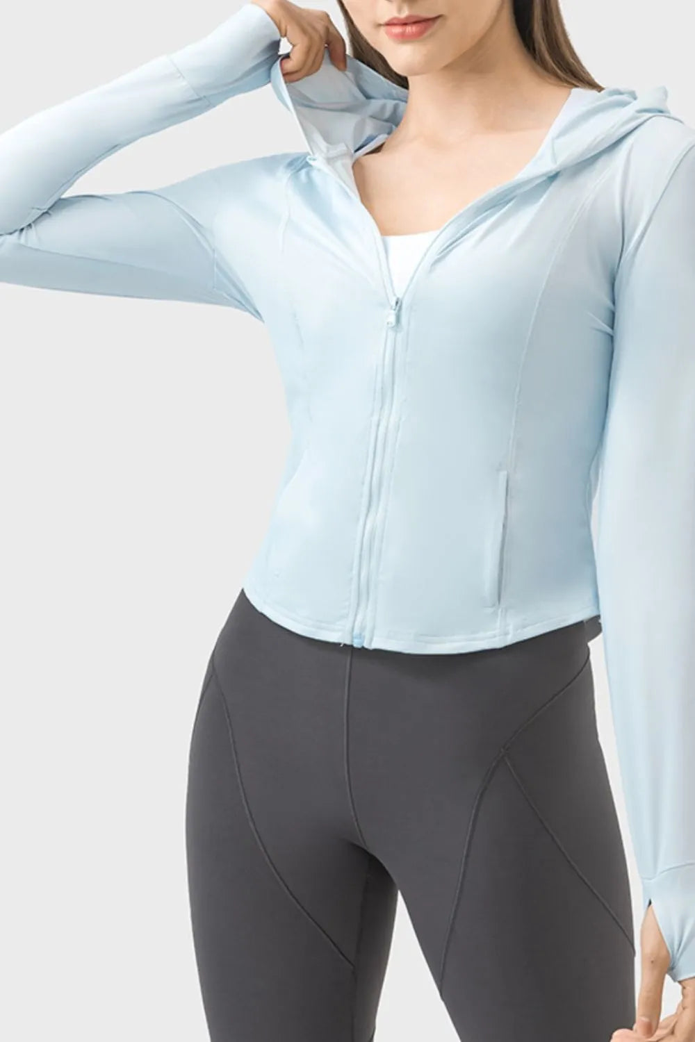 Premium Zip-Up Hoodie Jacke Damen – Langarm Sport-Kapuzenjacke mit Taschen - Sportswear Iron Monkey 23