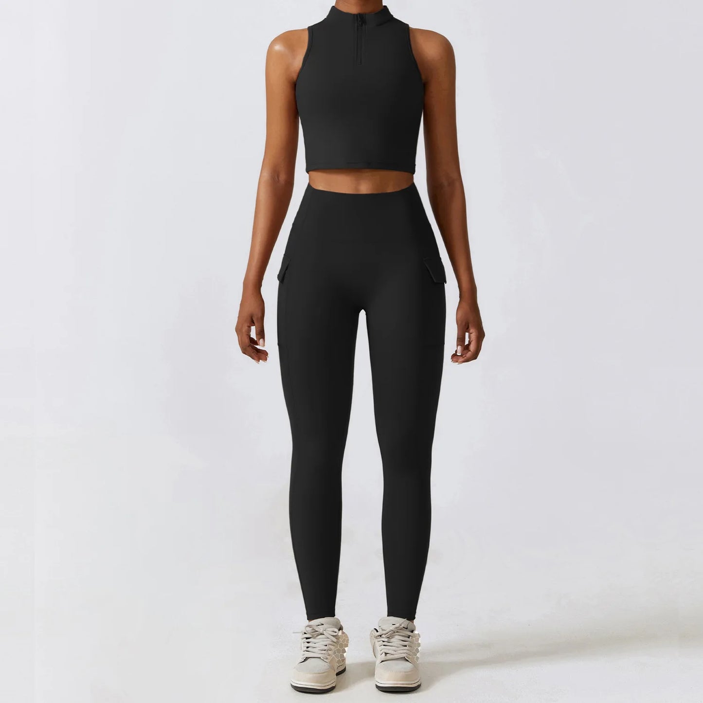 Premium Yoga-Set Damen 2-teilig – High-Waist Push-Up Fitness Set Sport-BH & Leggings - Sportswear Iron Monkey 23