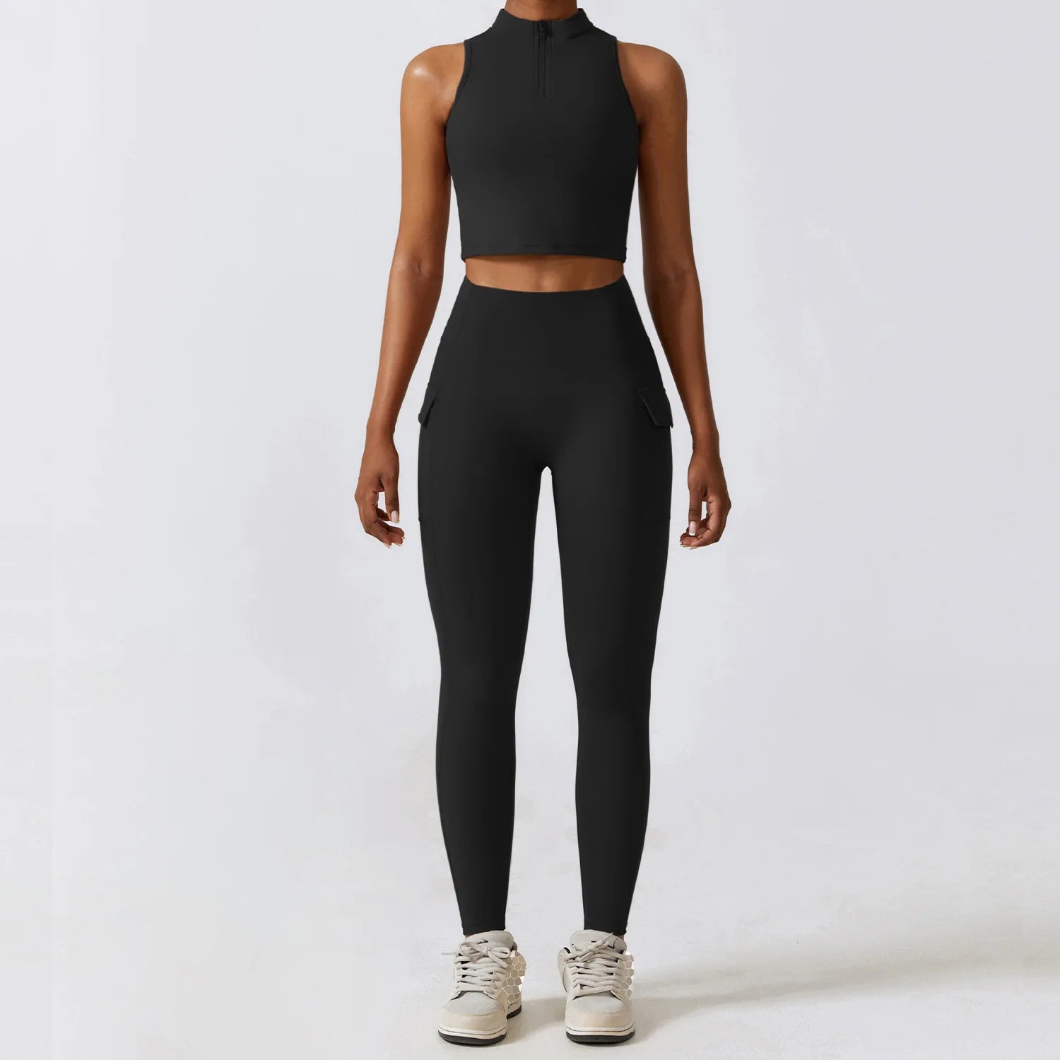 Premium Yoga-Set Damen 2-teilig – High-Waist Push-Up Fitness Set Sport-BH & Leggings - Sportswear Iron Monkey 23