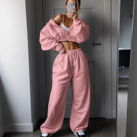 Premium Casual Hoodie-Set Damen 2-teilig – Fashion Sporty Langarm Trainingsanzug Herbst Winter - Sportswear Iron Monkey 23