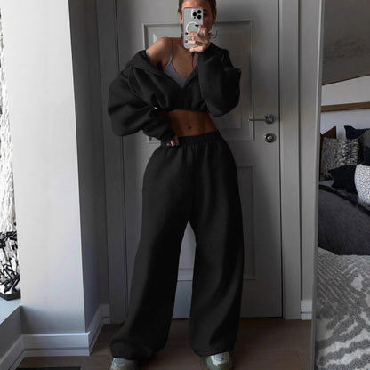 Premium Casual Hoodie-Set Damen 2-teilig – Fashion Sporty Langarm Trainingsanzug Herbst Winter - Sportswear Iron Monkey 23