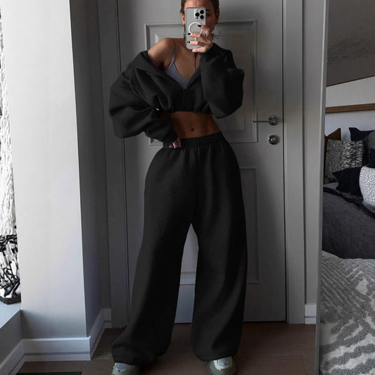 Premium Casual Hoodie-Set Damen 2-teilig – Fashion Sporty Langarm Trainingsanzug Herbst Winter - Sportswear Iron Monkey 23