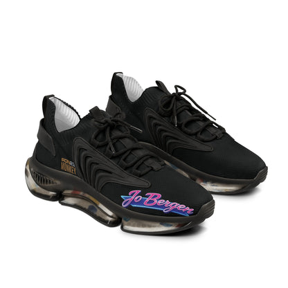 Herren Mesh-Sneaker von Jo Bergen Team mit Memory Foam, schwarze und weiße Laufschuhe, bequemes Design, Printify Marke