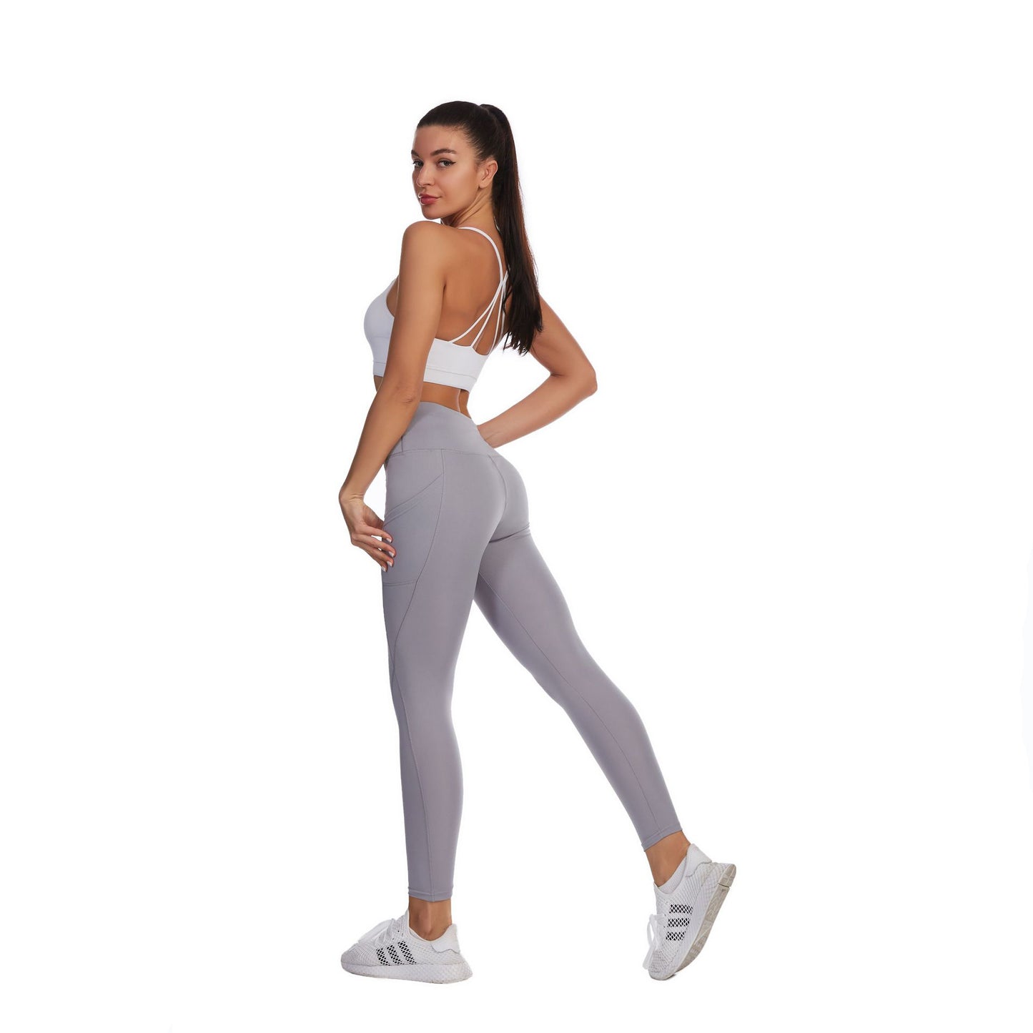 Premium High-Waist Yoga-Hose Damen – Fitness Leggings mit Taschen & Shaping-Effekt - Sportswear Iron Monkey 23
