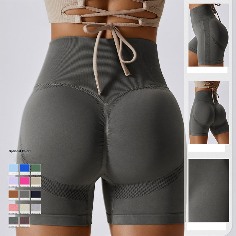 Eprolo Damen Yoga-Shorts aus hochwertigem, nahtlosem Material mit hohem Bund und figurschmeichelndem Hip-Lift-Design