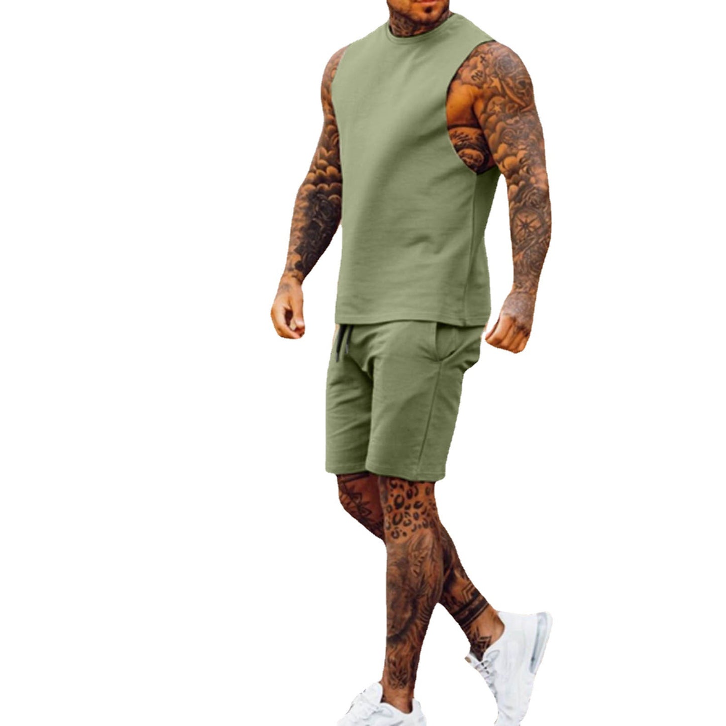 Herren Sportsanzug 2-teilig, ärmelloses Top und Shorts, Sommer Set, eprolo, sportliche Kleidung, bequem und atmungsaktiv