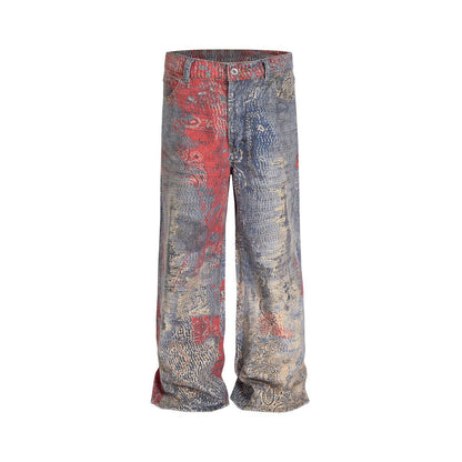 Premium Flared Denim Jeans Damen – Retro Schlaghose mit Distressed-Effekt & Nieten - Sportswear Iron Monkey 23