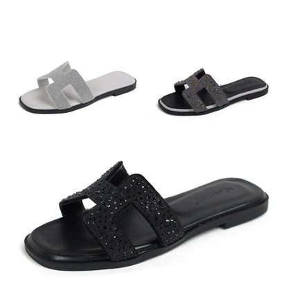 IM23 Diamond Slides | Strass-Besatz, Slip-On, Strand & Reise – 3 Farben, EU 34–43