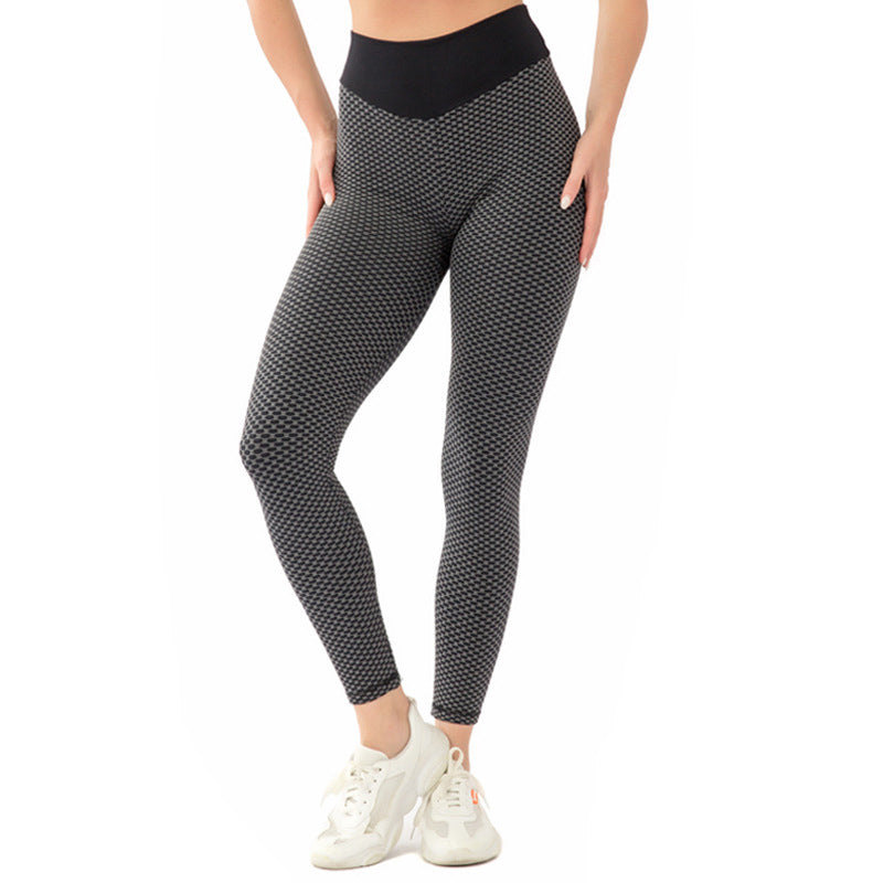 Premium Honey Peach Yoga-Hose Damen – High-Waist Leggings mit Honeycomb-Struktur - Sportswear Iron Monkey 23