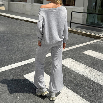 Damen Sport-Set eprolo: solides T-Shirt und gerade Schnitt Hose für Training und Freizeit, bequem und sportlich.