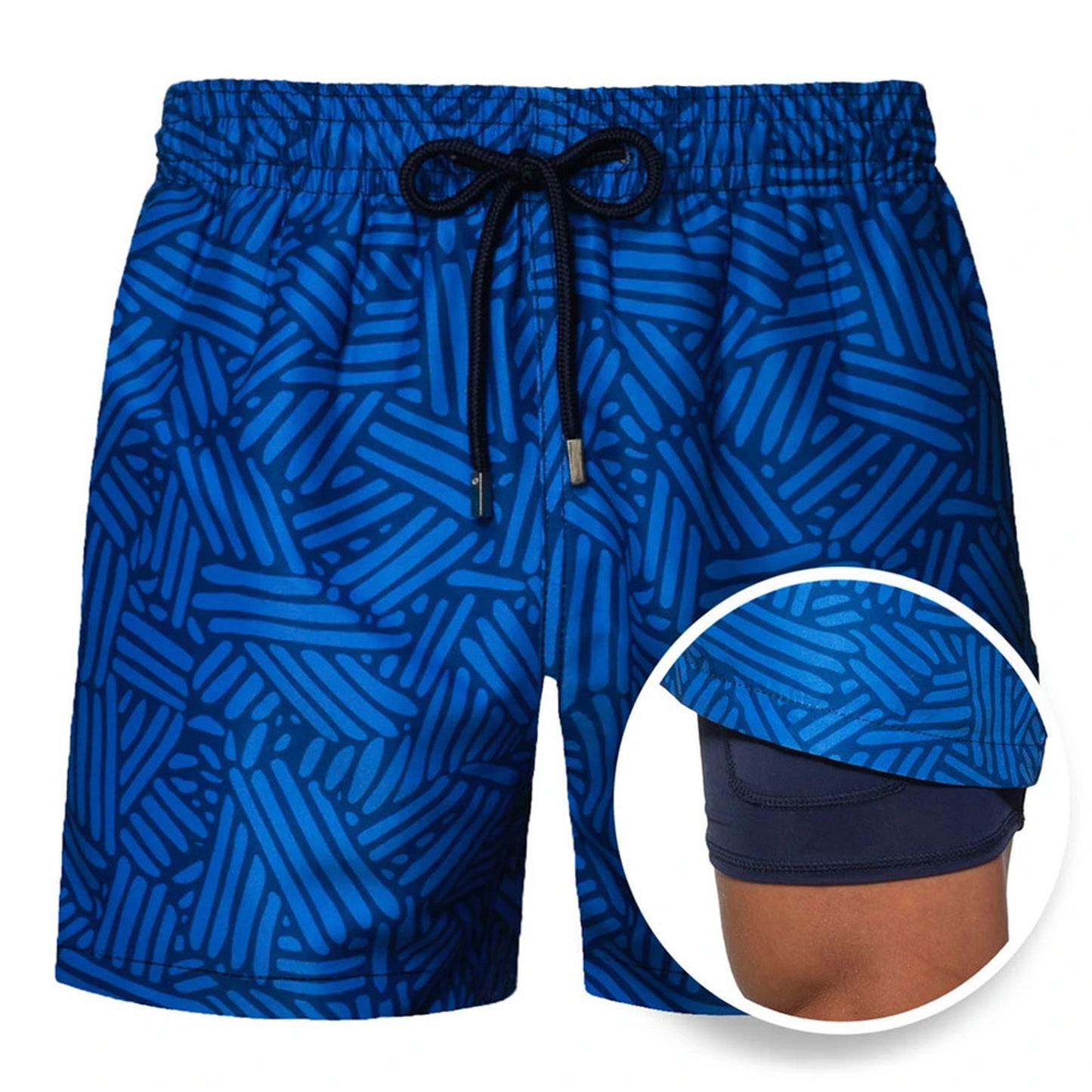 Herren Sommer Shorts von eprolo, bedruckte Beach Pants mit Doppel-Schicht, ideale leichte Hose für den Sommer, sichtbare Details im Bild