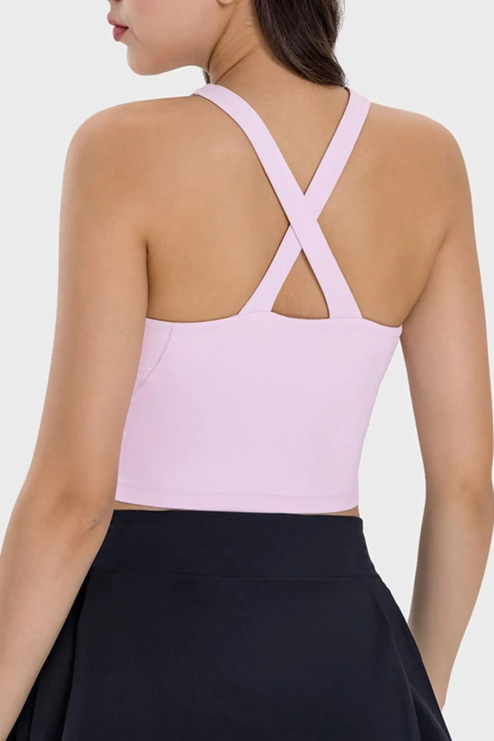 Damen Fitness-Top eprolo mit Kreuzdesign, Grecian Neck, sportliches Crisscross-Design, bequemer aktiver Cami für Workout und Sport.