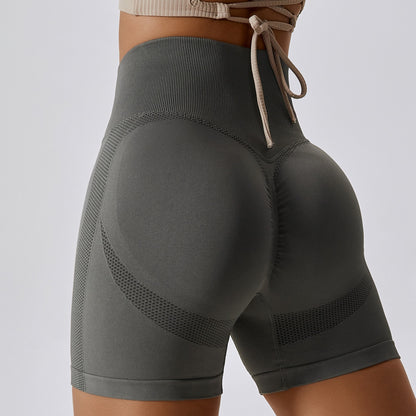 Eprolo Damen Yoga-Shorts aus hochwertigem Honey Peach Material, nahtlos, hoch tailliert und mit Hüft-Lift für Fitness und Bewegung.